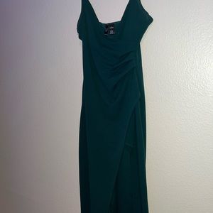 Green Long Slit Dress